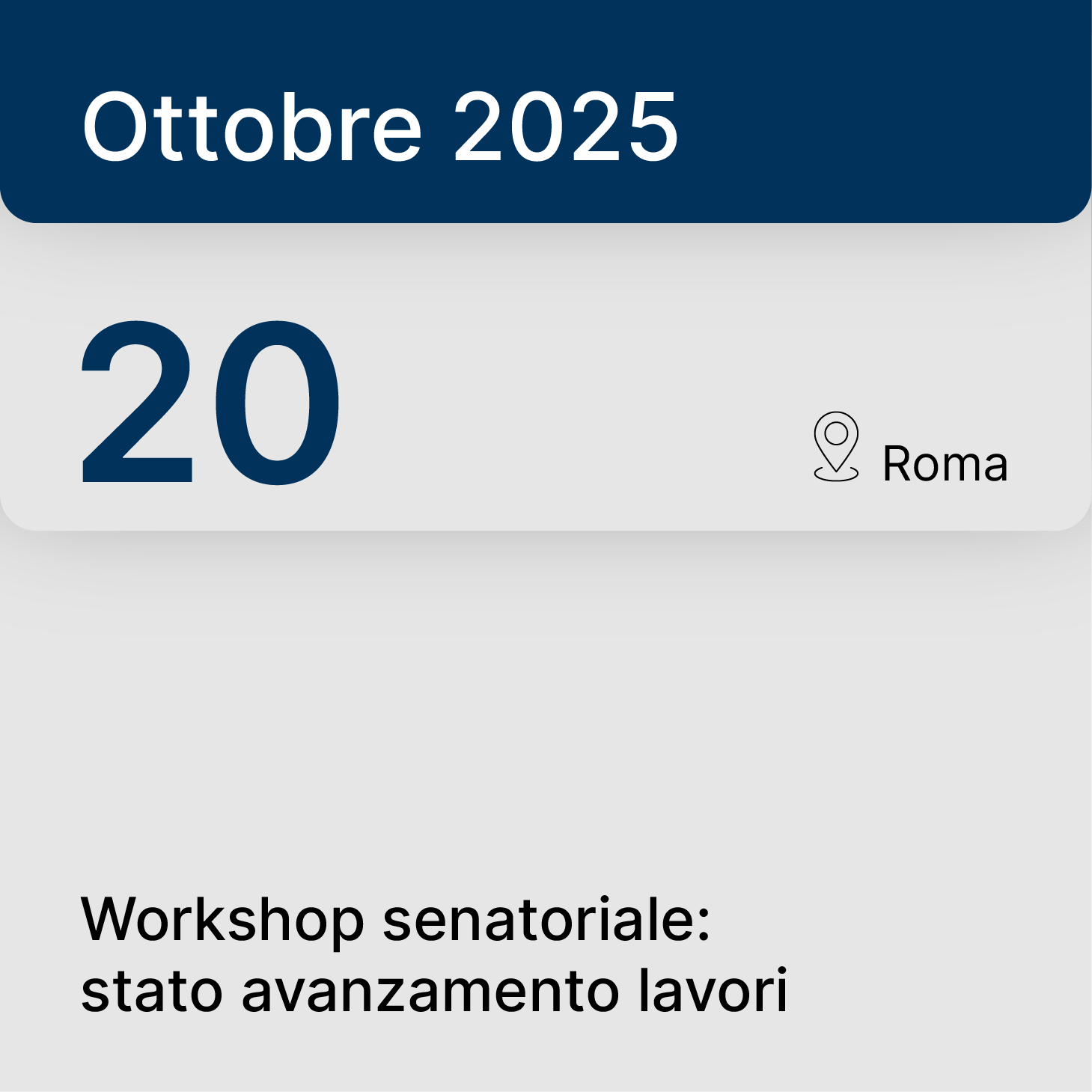 20 ottobre 2025, Roma – Workshop senatoriale: stato avanzamento lavori